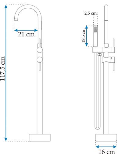Смеситель для ванны Rea Ortis Chrome, REA-B1011