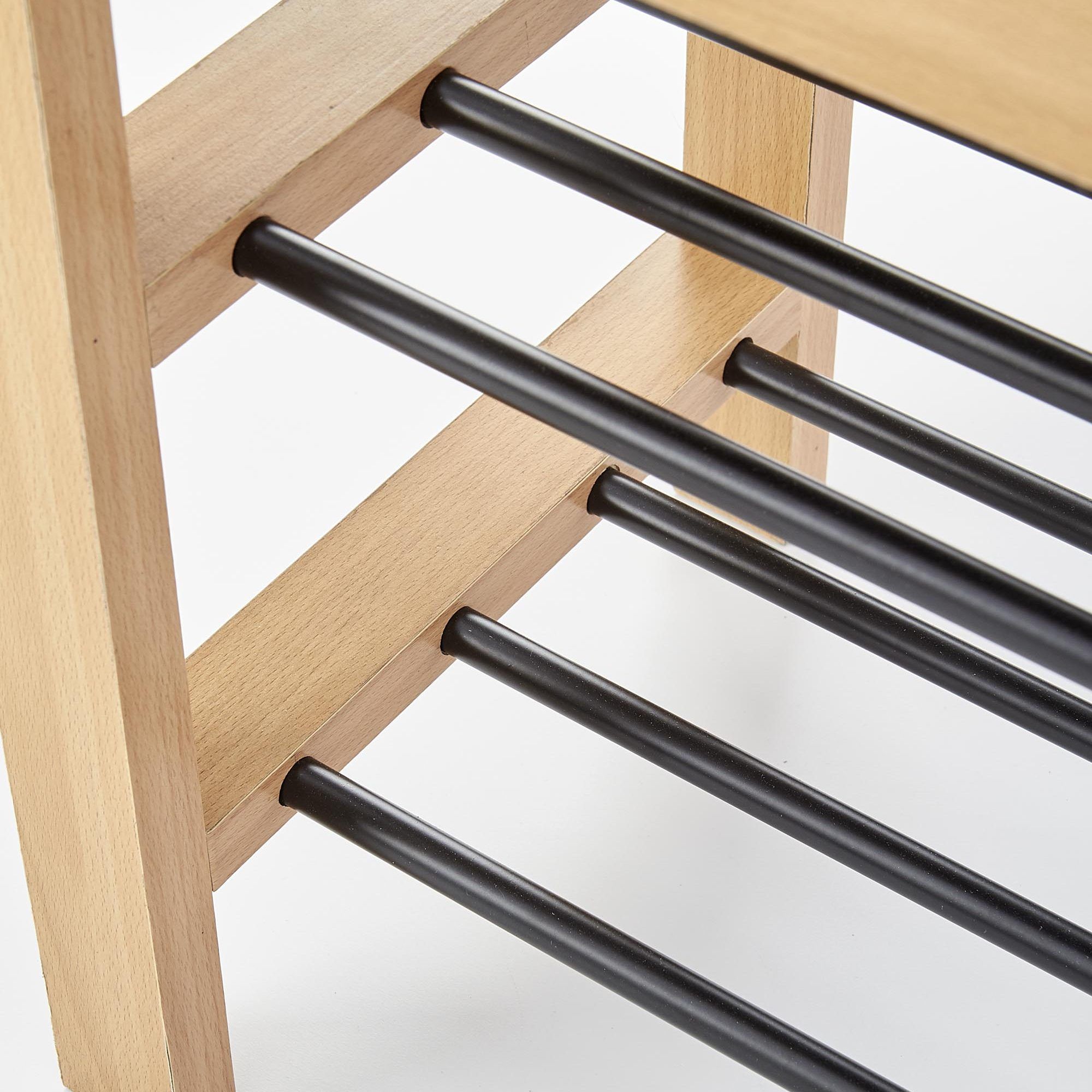 Полка для обуви Halmar ST-11 черный/дуб натуральный, V-CH-ST_11-STOJAK-NATURALNY