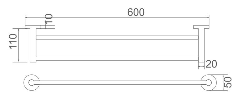 Полотенцедержатель двойной (черный) Ledeme L71709B