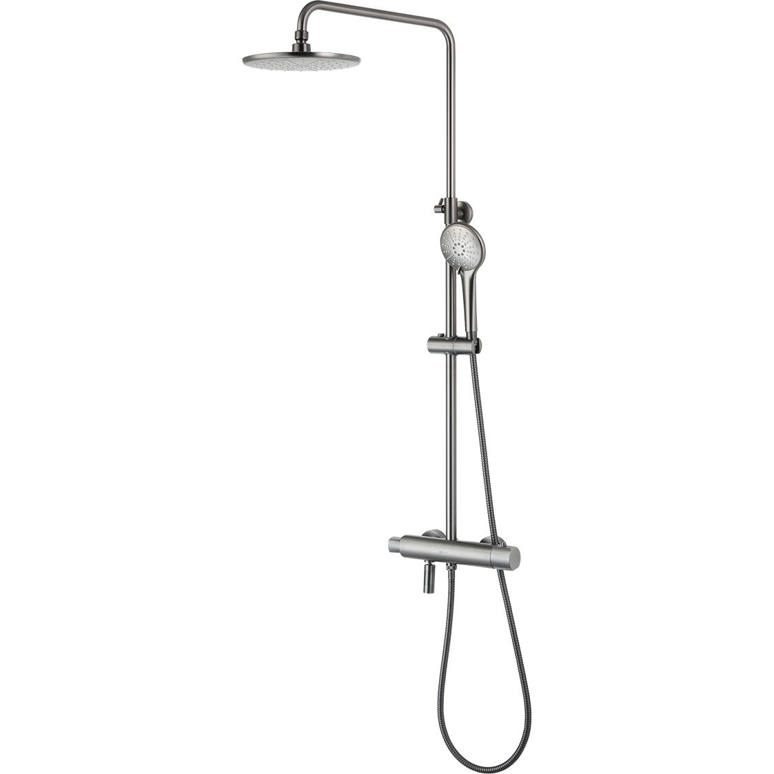 Смеситель для ванны термостатический с верхней душевой лейкой 3 функции Lemark Bronx, LM3772GM