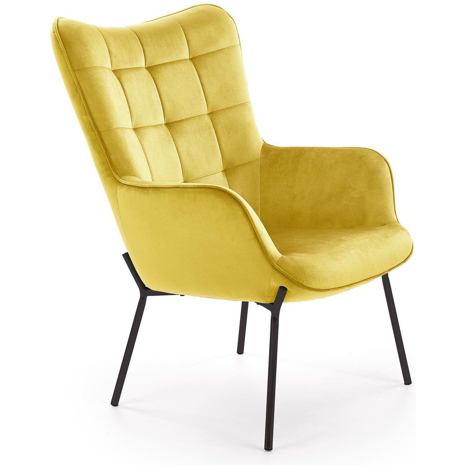 Кресло Halmar Castel горчичный/черный, V-CH-CASTEL-FOT-MUSZTARDOWY