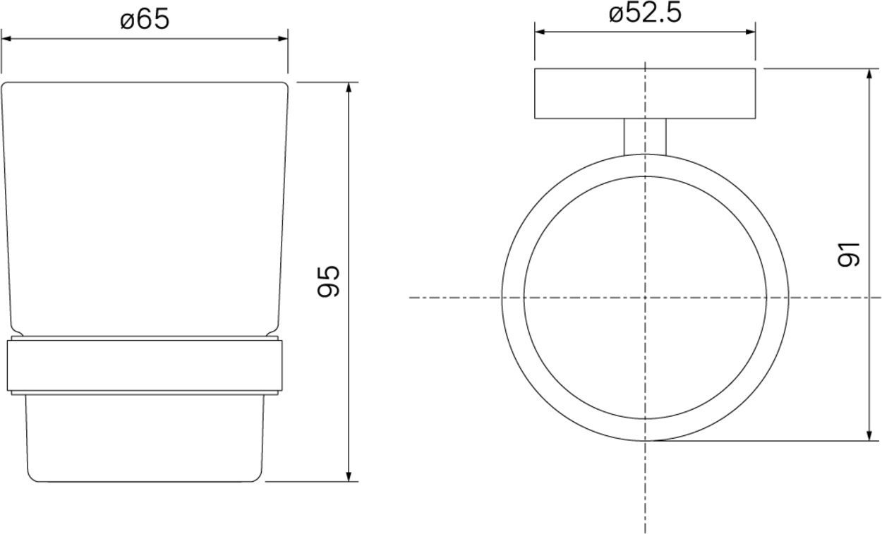 Подстаканник одинарный, матовое стекло, сплав металлов, Iddis Sena, SENSSG1i45