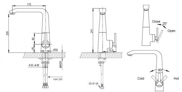 Смеситель для кухни Bravat Waterfall F773107C-1