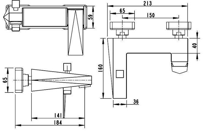 Смеситель для ванны Bravat Iceberg F676110C-01
