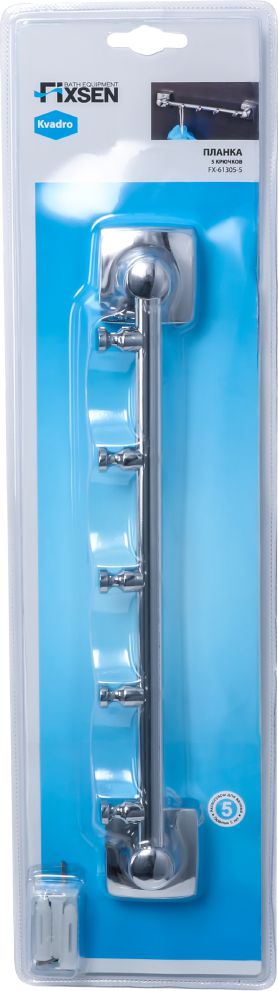 Планка 5 крючков Fixsen Kvadro, FX-61305-5