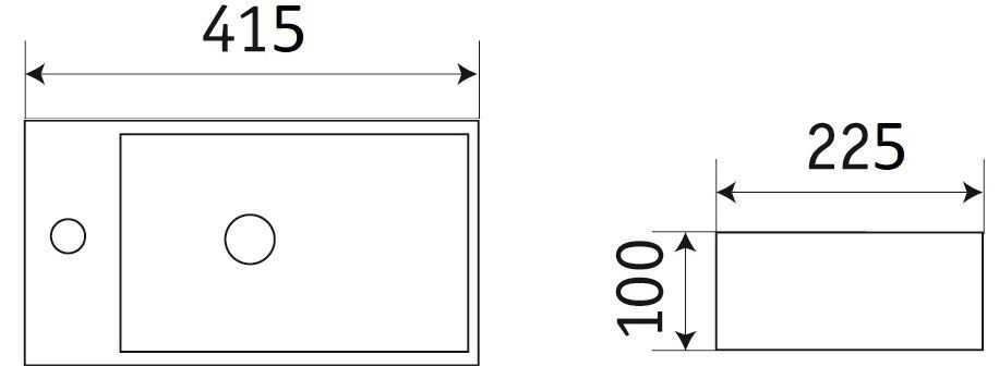 Раковина для ванной Ceramalux 40x22, D1043