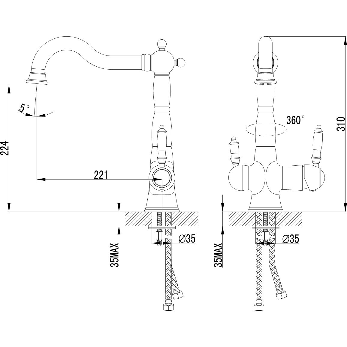 Смеситель для кухни с подключением к фильтру питьевой воды Lemark Comfort, LM3065C