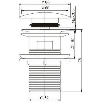 Донный клапан Vivi Felice V-4 Nero Opaco