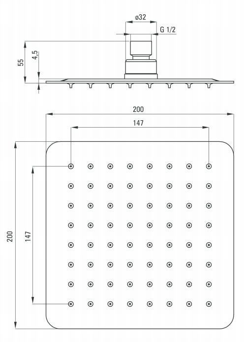 Душевая система скрытого монтажа с закругленным термостатическим смесителем Deante Box Bianco, BXYZAECT