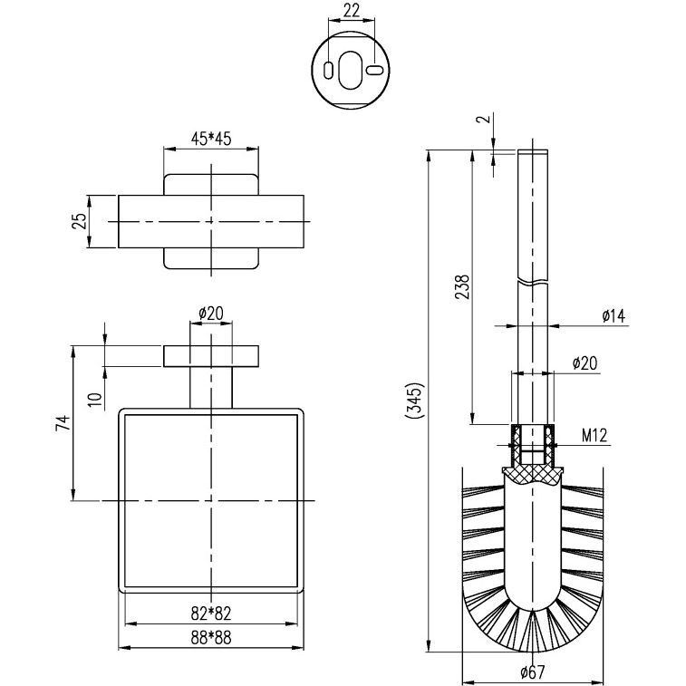 Комплект для туалетного ершика Villeroy & Boch Elements, хром, TVA15201700061