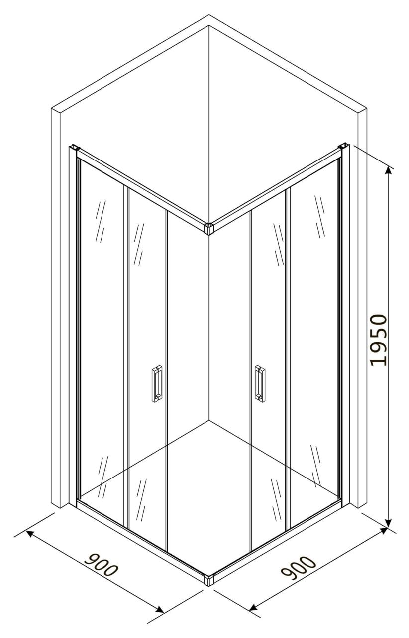 Душевой уголок Roxen Caspia 90x90, 55060-90