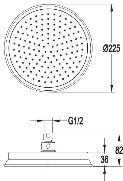 Верхний душ, хром Omnires, WGARMANCECR