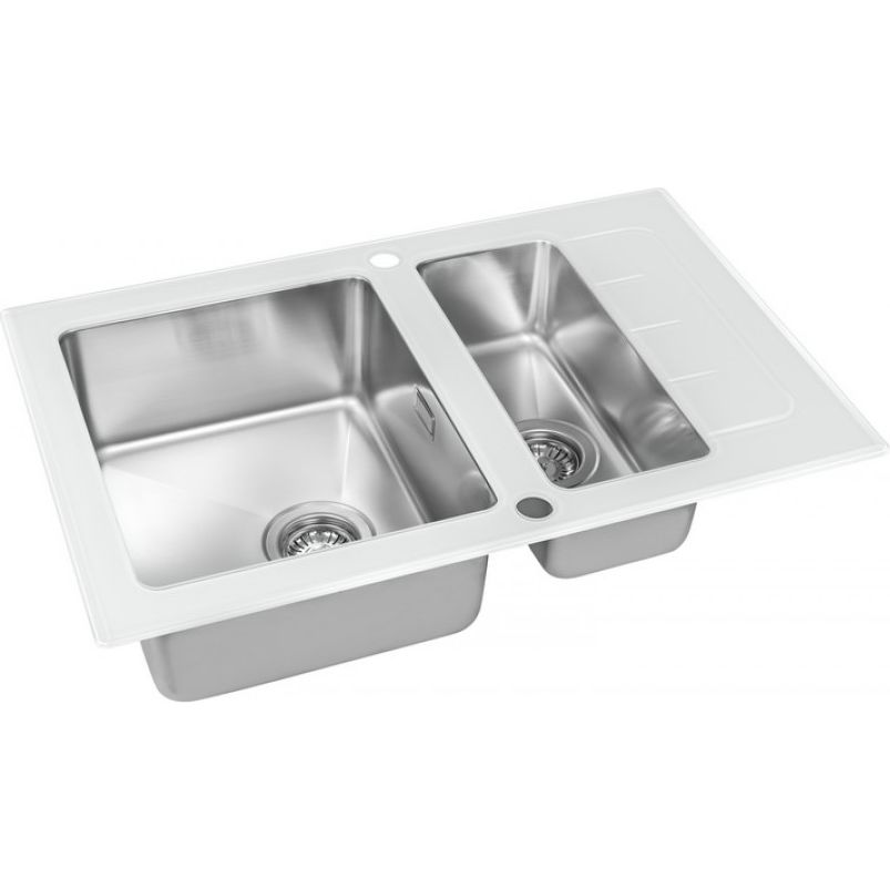 Мойка со стеклом ZorG GS 7850-2 white