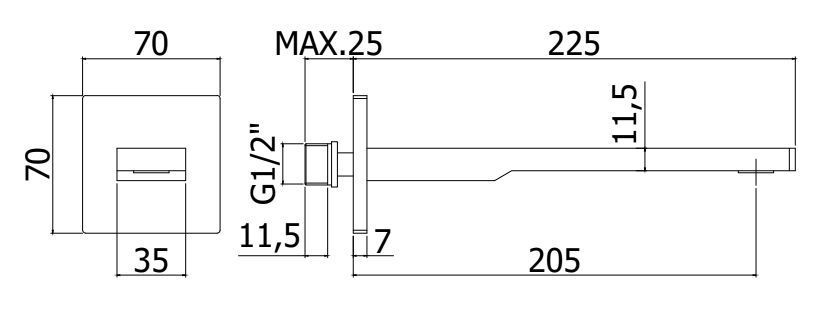 Излив 20.5 см Paffoni Rock хром, ZBOC121CR