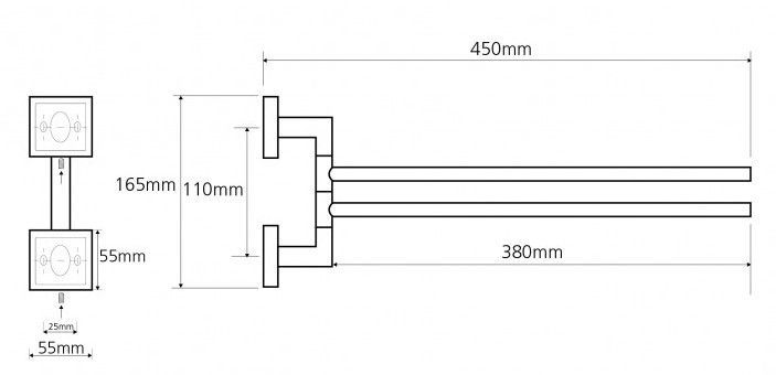 Полотенцедержатель двойной поворотный Bemeta Beta, 132204102