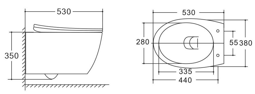Унитаз подвесной безободковый Vincea Felice, VT1-25