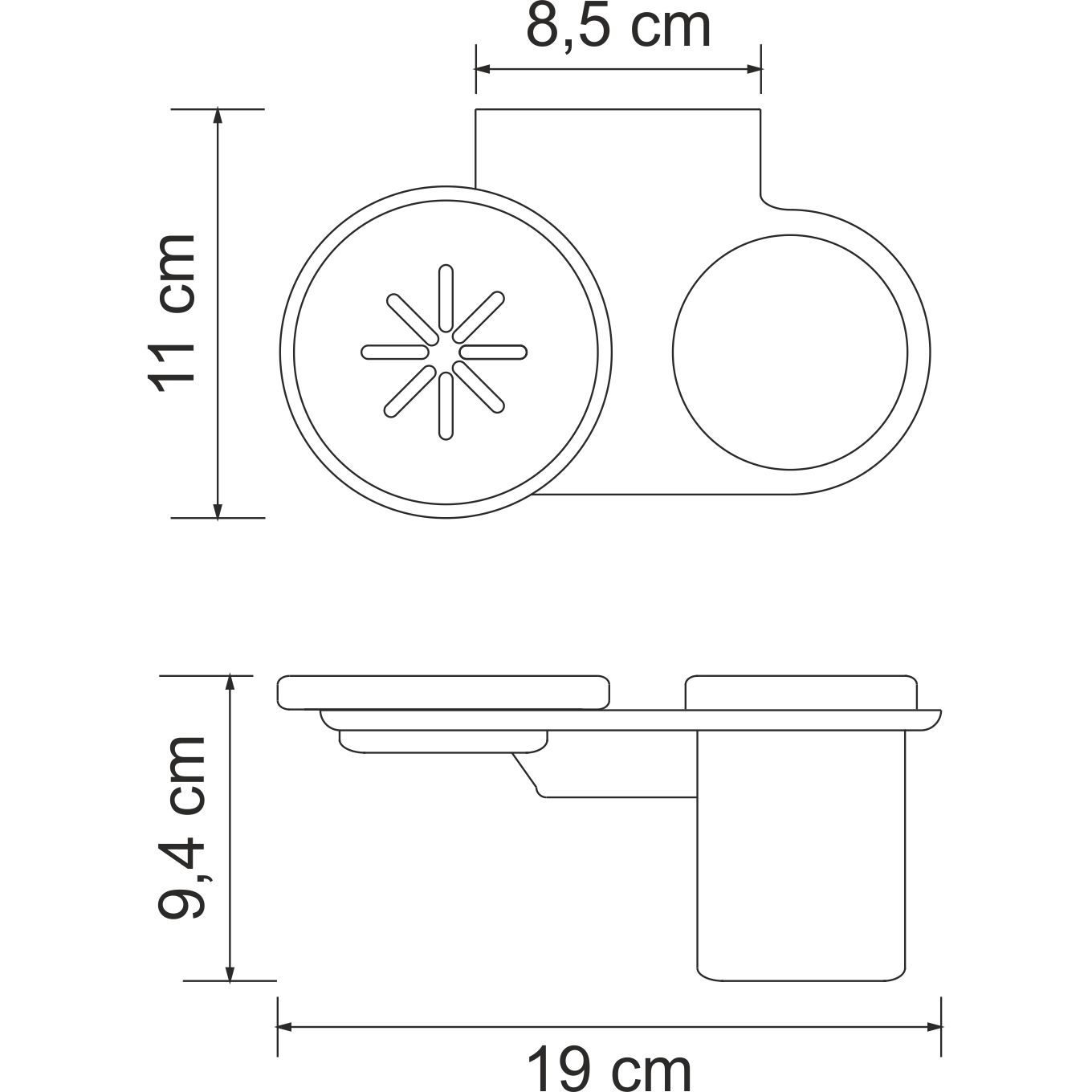 Держатель стакана и мыльницы WasserKRAFT Kammel, K-8326