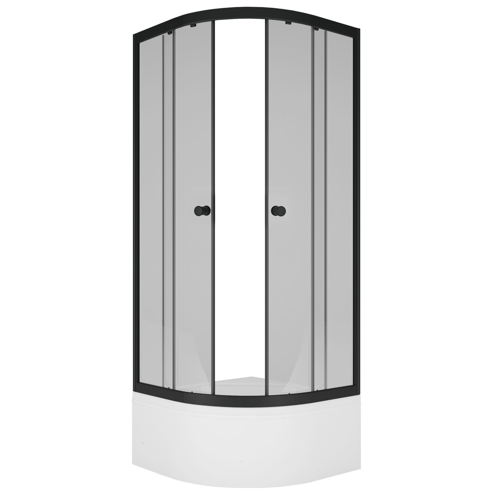 Полукруглый душевой уголок Метакам Universal Black (прозрачное стекло)