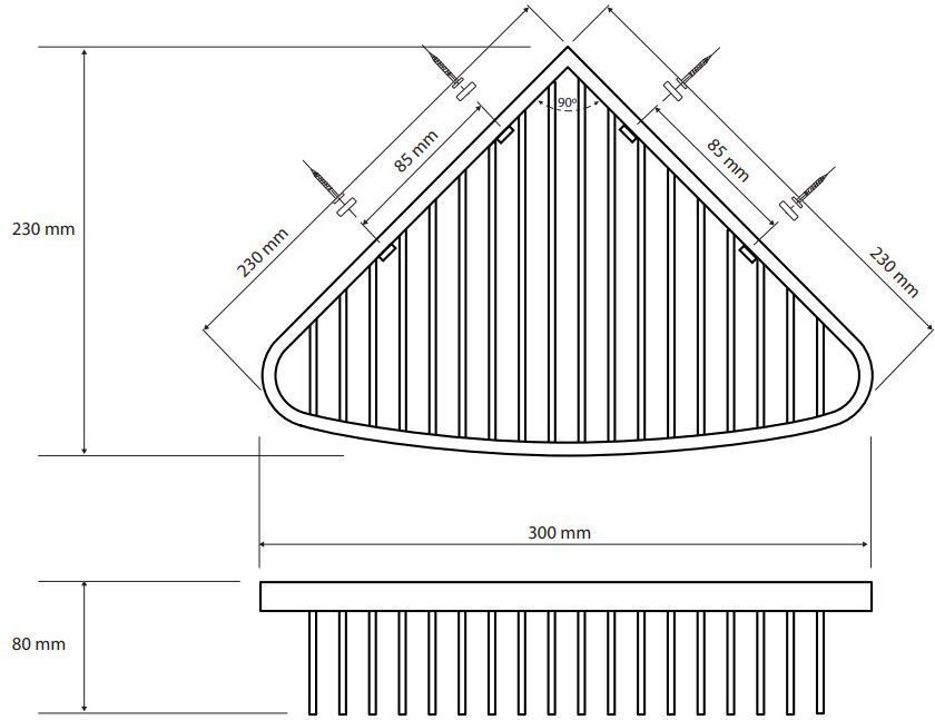 Угловая мыльница 230 мм Bemeta Cytro, 146208332