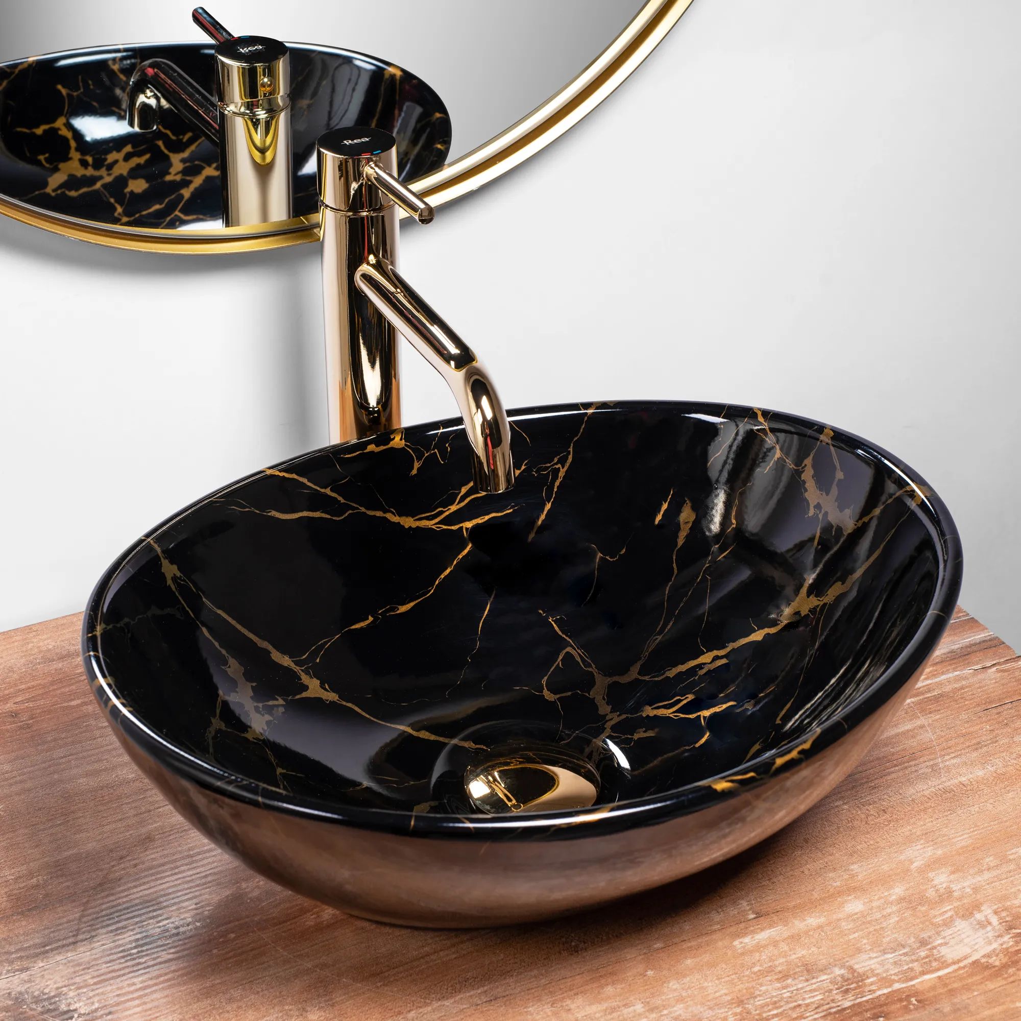 Умывальник Rea Sofia Black Marble 41x34.5, REA-U5611