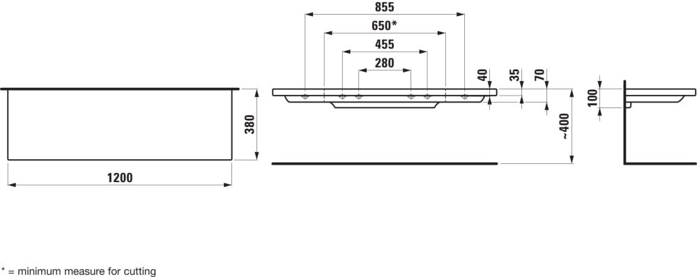 Керамическая полка 120 см Laufen Palace, 8.7043.4.000.0.001
