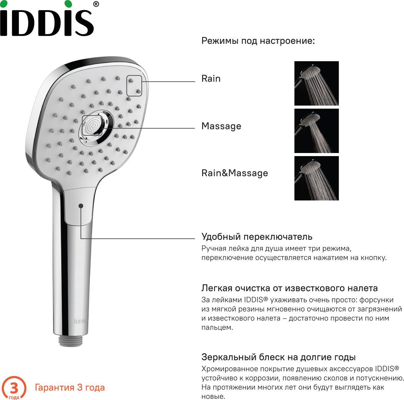 Лейка для душа, Iddis Sena, SEN3F00i18