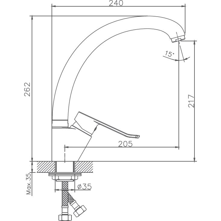 Смеситель для кухни Haiba HB41556-2