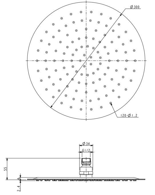 Верхний душ Omnires, WGU130CR