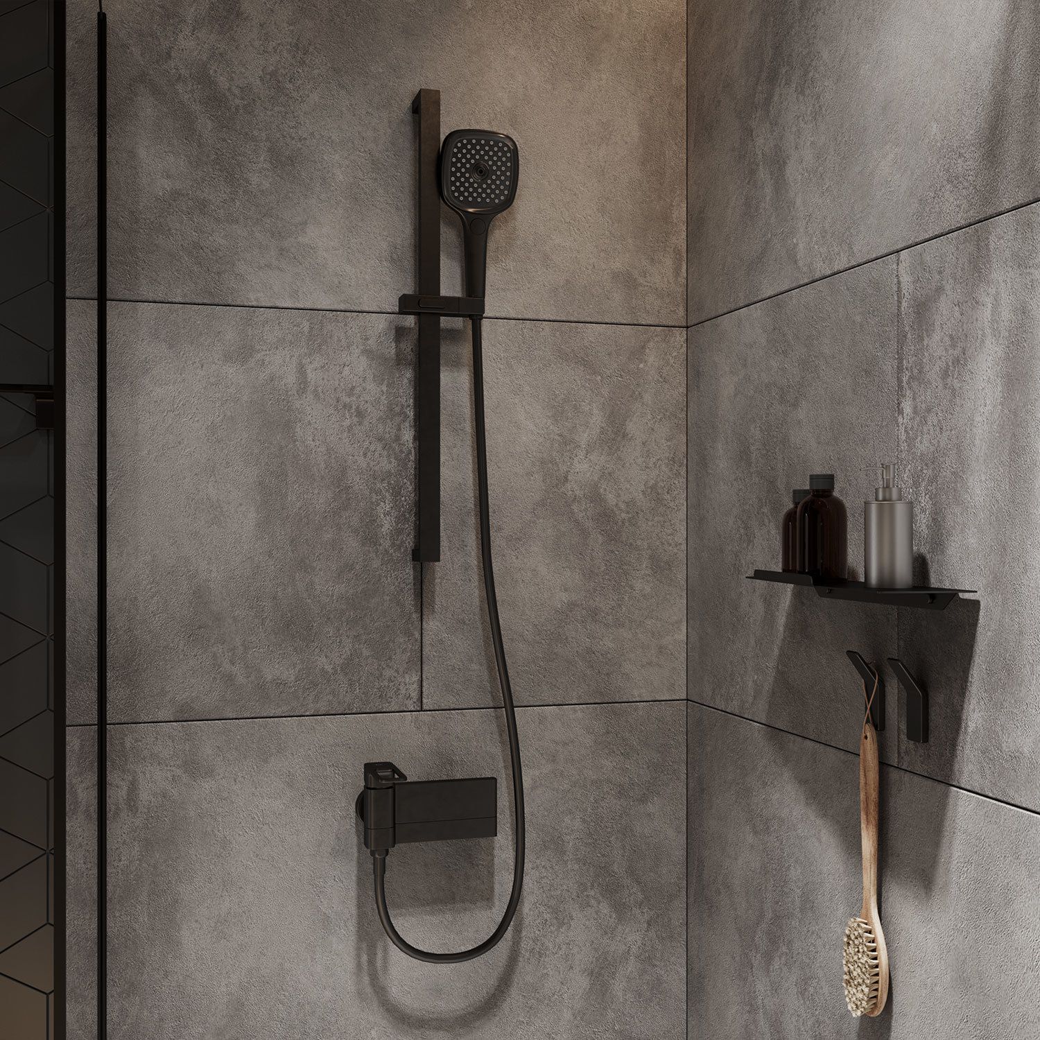 Лейка для душа, черная, Iddis, SLI3F0Bi18