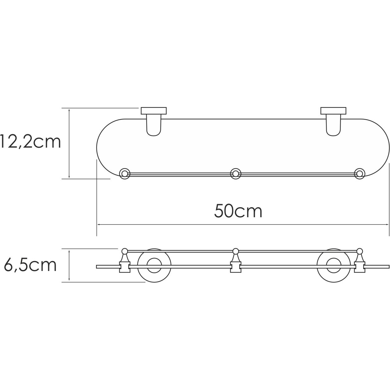 Полка стеклянная WasserKRAFT Isen, K-4044