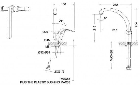 Смеситель для кухни Bravat Fit F7135188CP-1