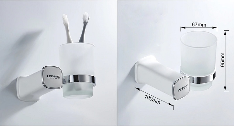 Набор из 6 аксессуаров (белый/хром) Ledeme L30200W-6