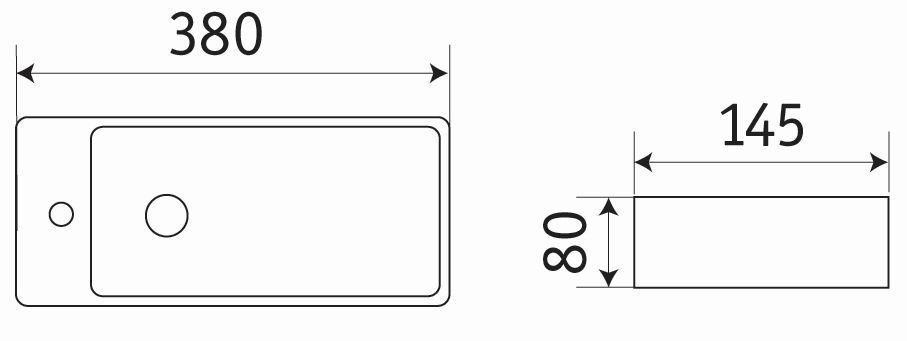 Раковина для ванной Ceramalux 38x14.5, 9048FR