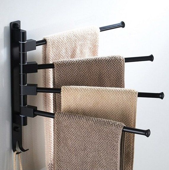 Полотенцедержатель поворотный с 4 крючками (черный) Ledeme L5514