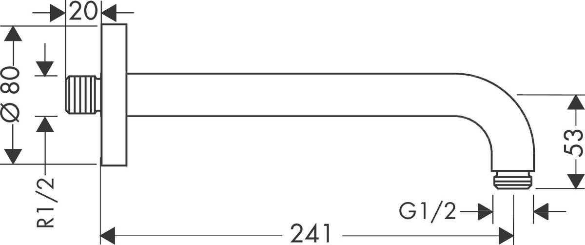 Держатель верхнего душа 241 см, 27409000
