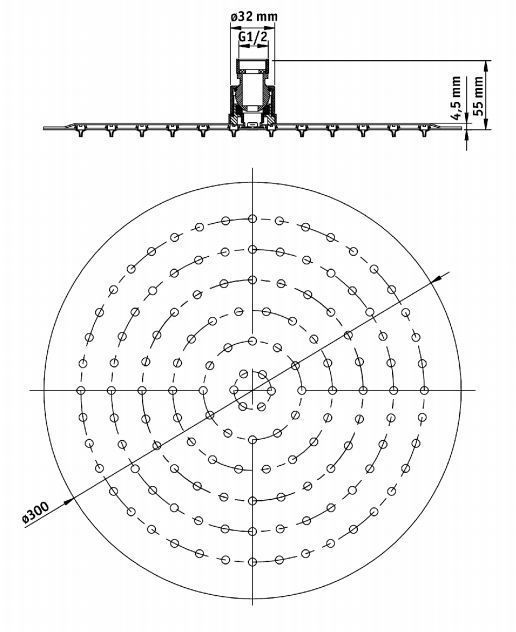 Душевая система скрытого монтажа с круглым термостатическим смесителем Deante Box, BXYZ0EBT