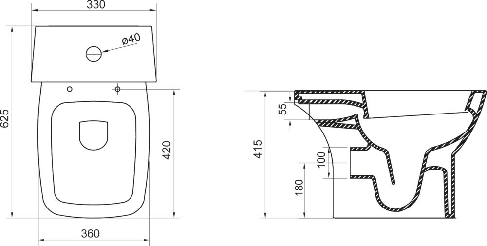 Чаша унитаза Belbagno Lago, BB128CP