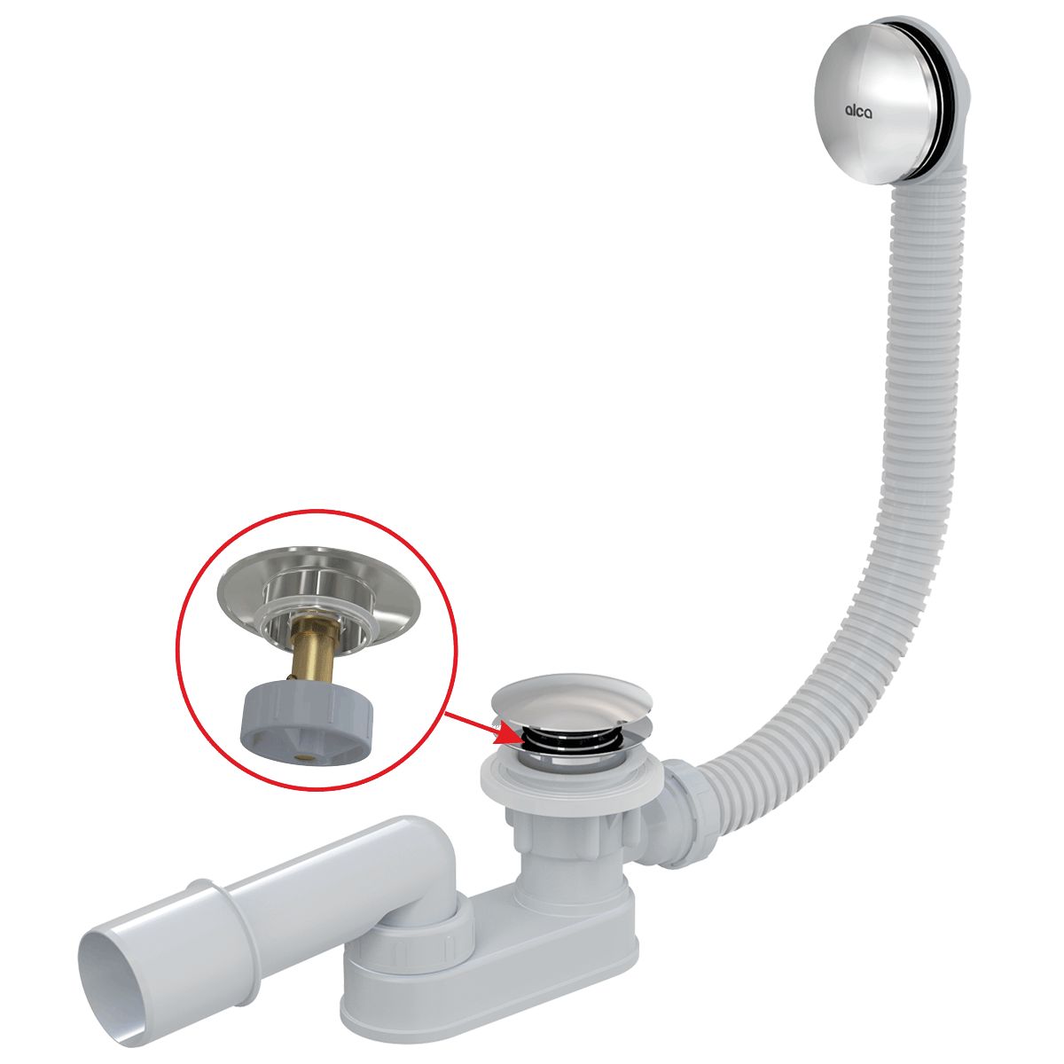 Сифон для ванны Click/Clack Alcaplast, A507CKM