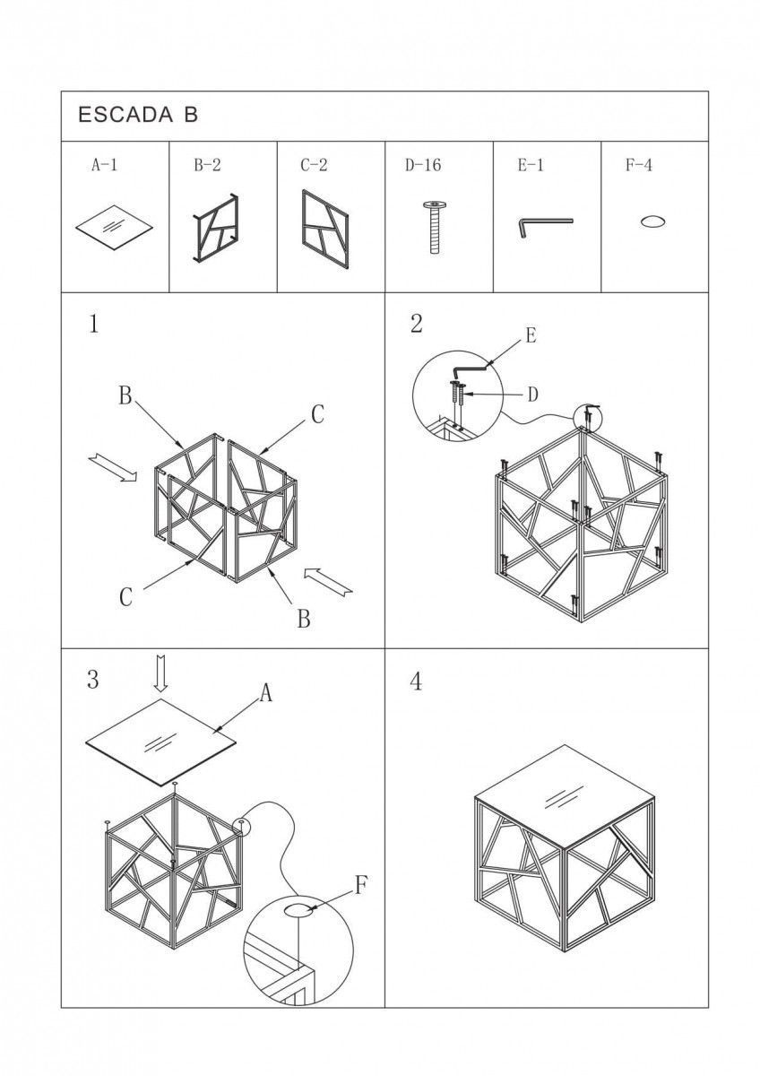 Стол журнальный Signal Escada B хром, ESCADABS