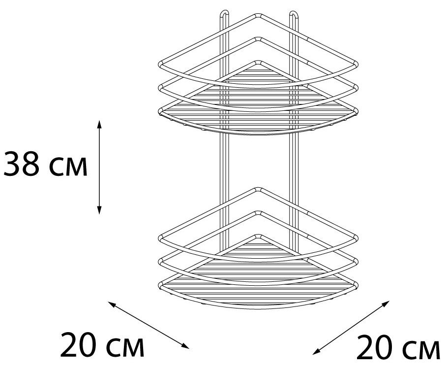 Полка угловая двухэтажная Fixsen, FX-710B-2