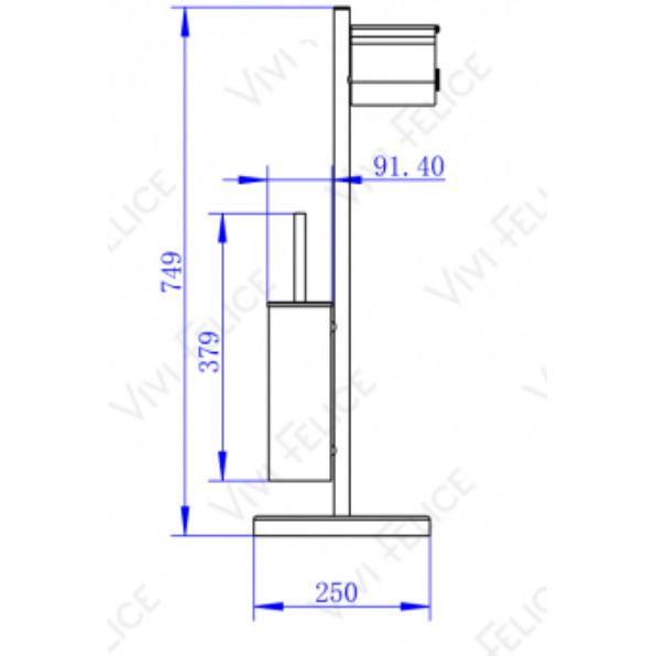 Напольная стойка с открытым бумагадержателем круглая Vivi Felice  F 0510 B