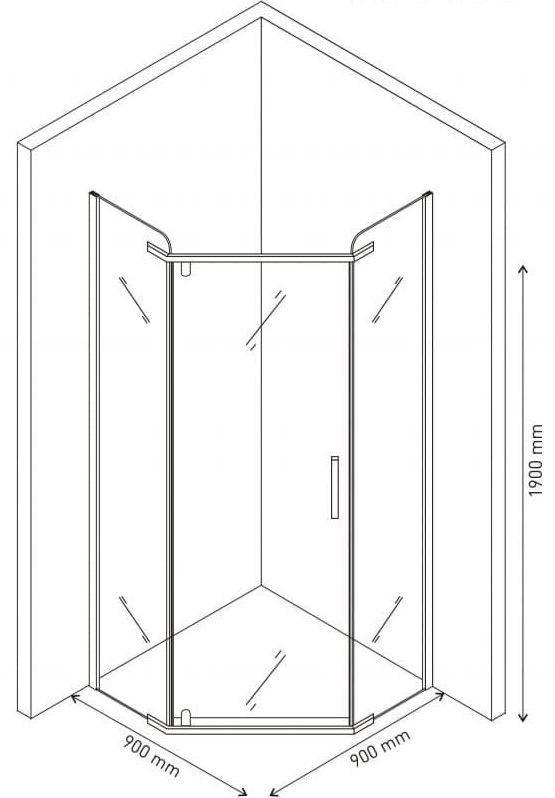 Душевой уголок Berges Solo T Black 90x90, 061106