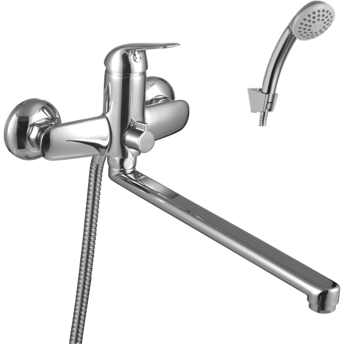 Смеситель универсальный с плоским изливом 300 мм с аксессуарами Lemark Plus Advance, LM1251C