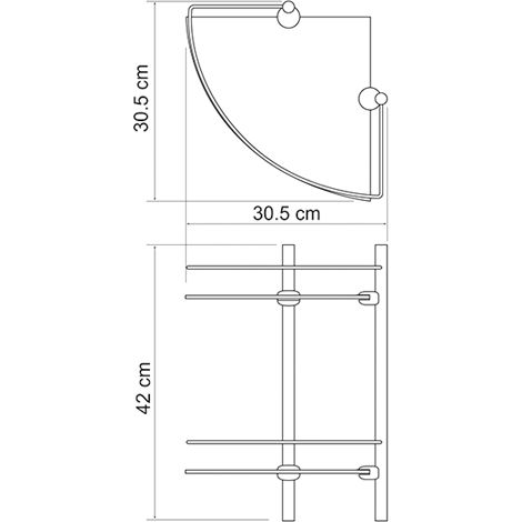 Полка стеклянная угловая, двойная WasserKRAFT, K-3122