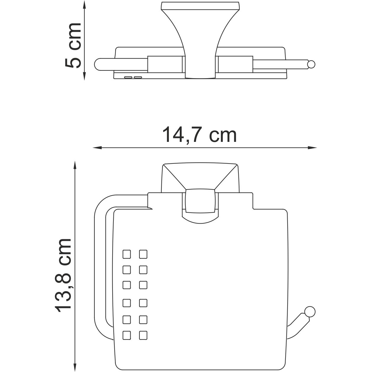 Держатель туалетной бумаги с крышкой WasserKRAFT Wern, K-2525