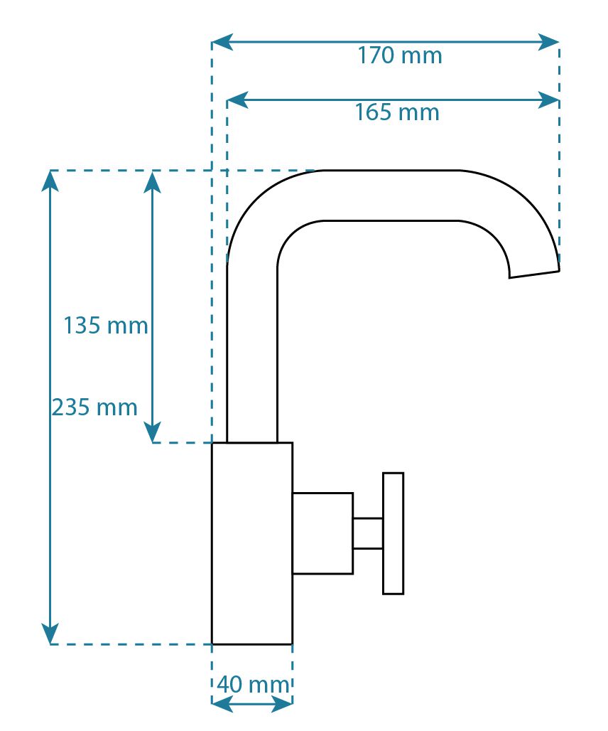 Смеситель для умывальника Rea Vertigo Side, REA-B8767