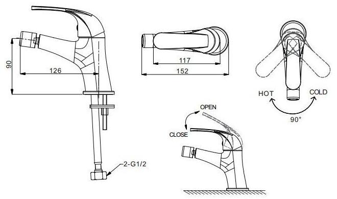 Смеситель для биде Bravat Fit F3135188C