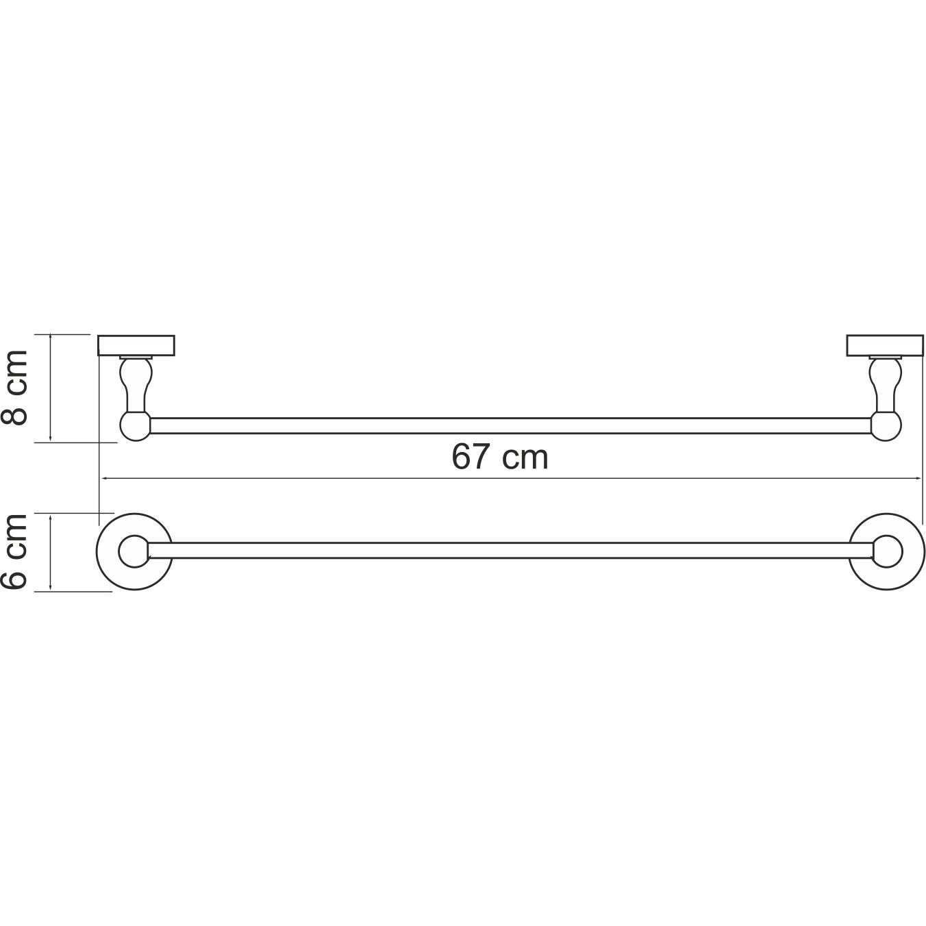 Штанга для полотенец WasserKRAFT Nau, K-7730