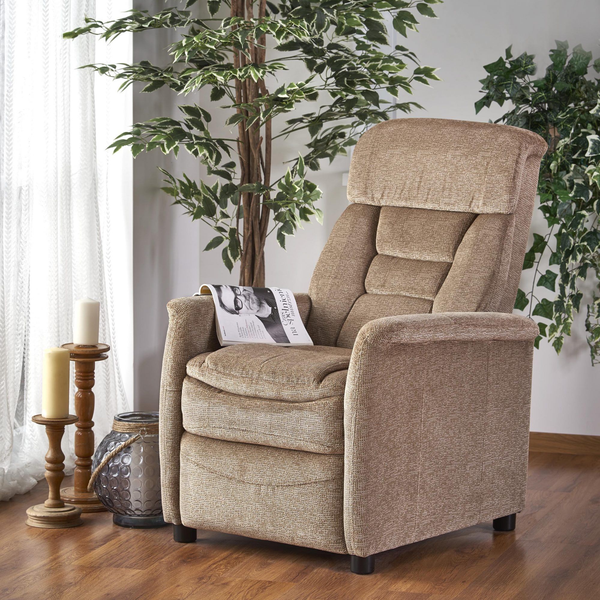 Кресло Halmar Jordan раскладное, бежевый, V-CH-JORDAN-FOT-BEZOWY