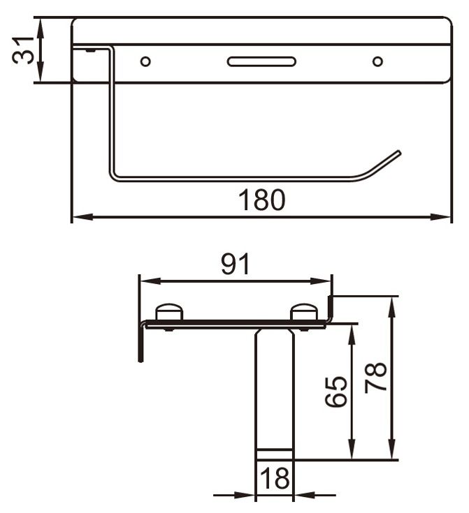 Держатель туалетной бумаги с полкой (цвет зеркальный) Ledeme L506